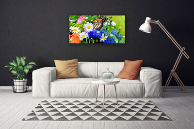 Canvas Kunstdruck Blumen Falter Natur