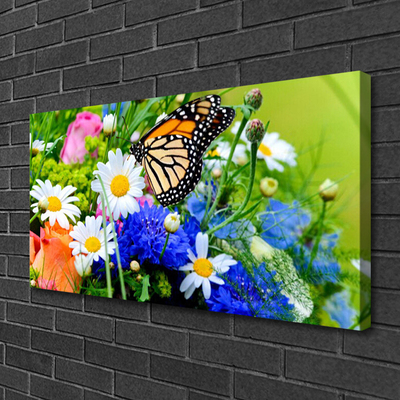 Canvas Kunstdruck Blumen Falter Natur