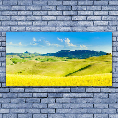 Leinwand-Bilder Äcker Gebirge Landschaft