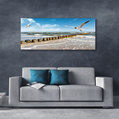 Leinwand-Bilder Möwen Meer Landschaft