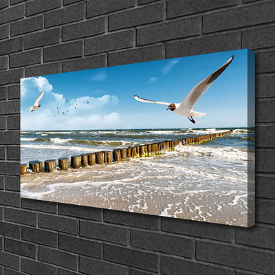 Leinwand-Bilder Möwen Meer Landschaft