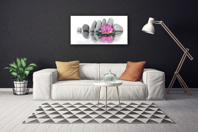 Leinwand-Bilder Blume Steine Kunst