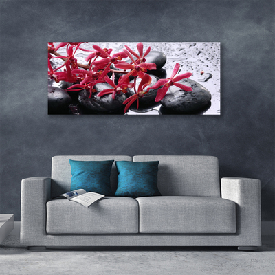 Leinwand-Bilder Blumen Steine Kunst