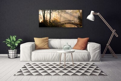 Leinwand-Bilder Wald Brücke Architektur