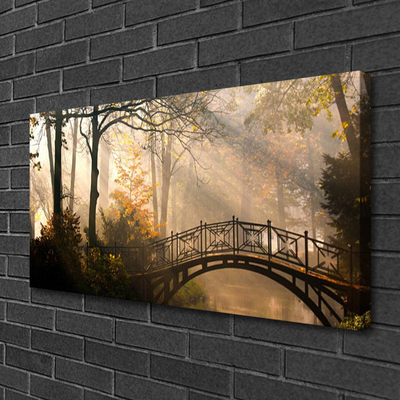 Leinwand-Bilder Wald Brücke Architektur