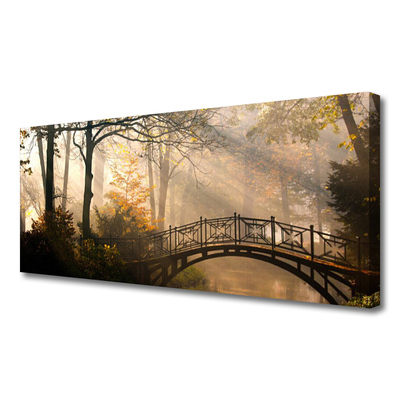 Leinwand-Bilder Wald Brücke Architektur