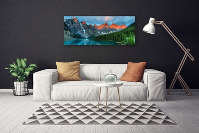 Leinwand-Bilder Gebirge Wald See Landschaft