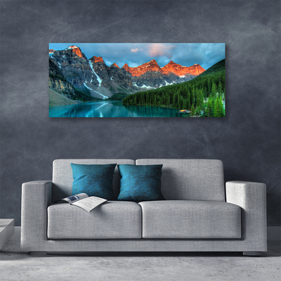 Leinwand-Bilder Gebirge Wald See Landschaft