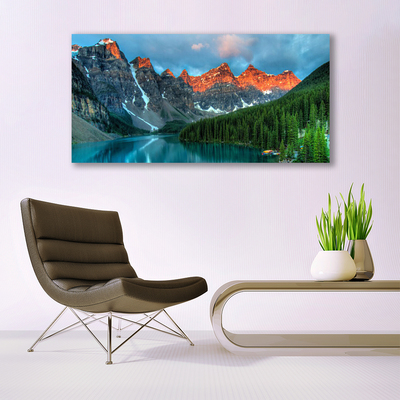 Leinwand-Bilder Gebirge Wald See Landschaft