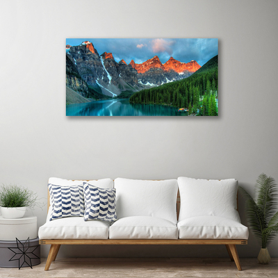 Leinwand-Bilder Gebirge Wald See Landschaft