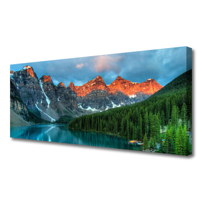 Leinwand-Bilder Gebirge Wald See Landschaft