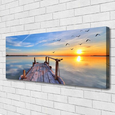 Leinwand-Bilder Meer Brücke Sonne Architektur