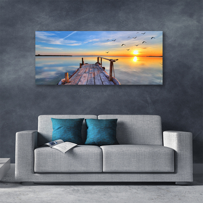 Leinwand-Bilder Meer Brücke Sonne Architektur