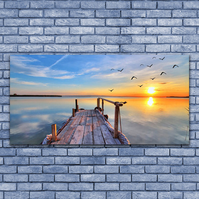Leinwand-Bilder Meer Brücke Sonne Architektur