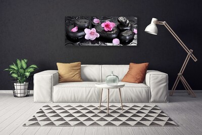 Leinwand-Bilder Blumen Steine Kunst