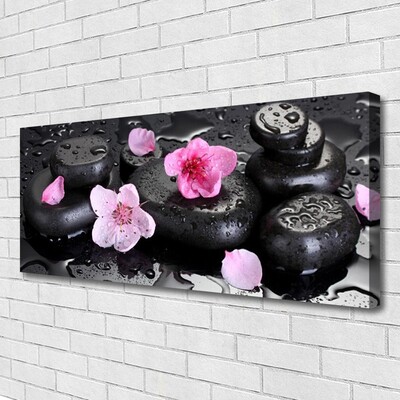 Leinwand-Bilder Blumen Steine Kunst