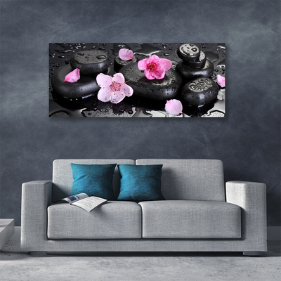 Leinwand-Bilder Blumen Steine Kunst