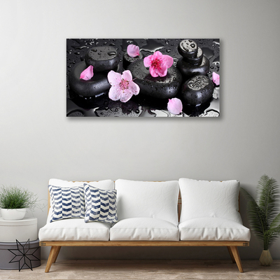 Leinwand-Bilder Blumen Steine Kunst