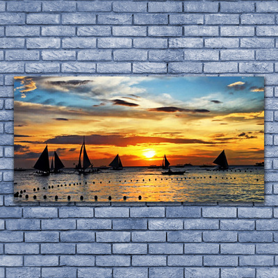 Leinwand-Bilder Boote Meer Sonne Landschaft