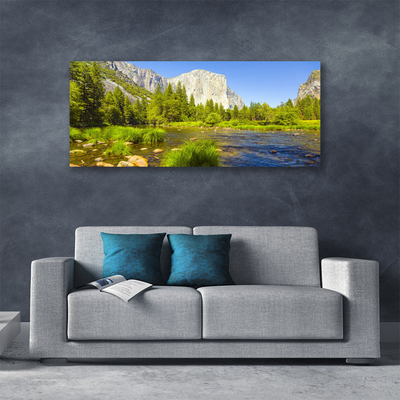 Leinwand-Bilder See Gebirge Wald Natur