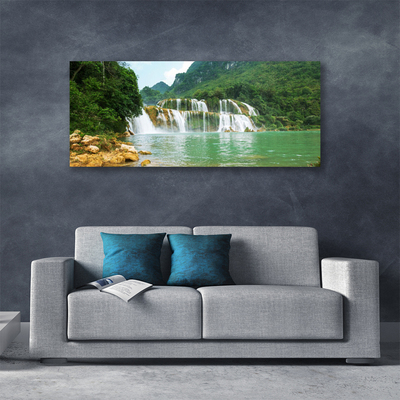 Leinwand-Bilder Wald Wasserfall Landschaft