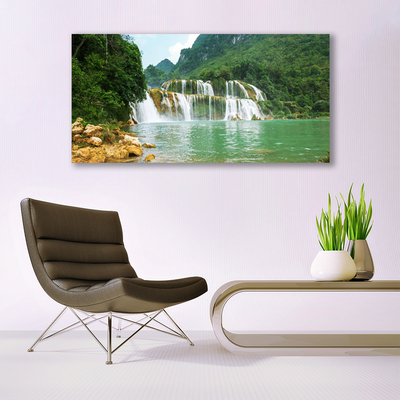 Leinwand-Bilder Wald Wasserfall Landschaft