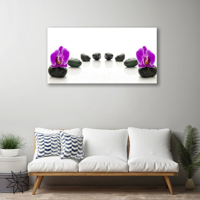 Leinwand-Bilder Blumen Steine Kunst