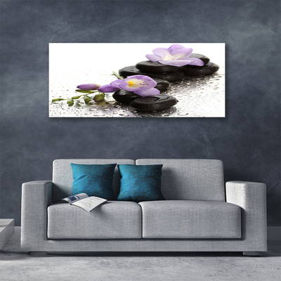 Leinwand-Bilder Blumen Steine Kunst