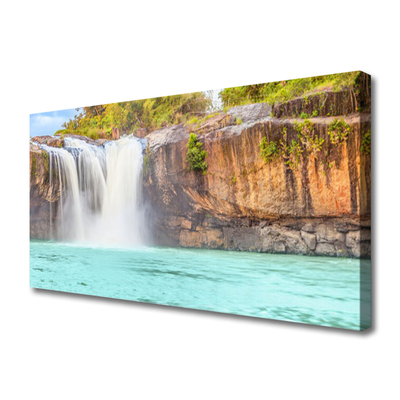 Leinwand-Bilder Wasserfall See Landschaft