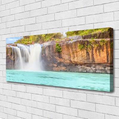 Leinwand-Bilder Wasserfall See Landschaft