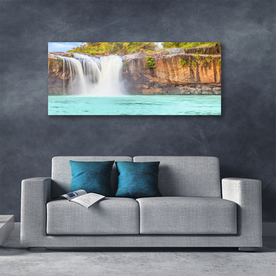 Leinwand-Bilder Wasserfall See Landschaft