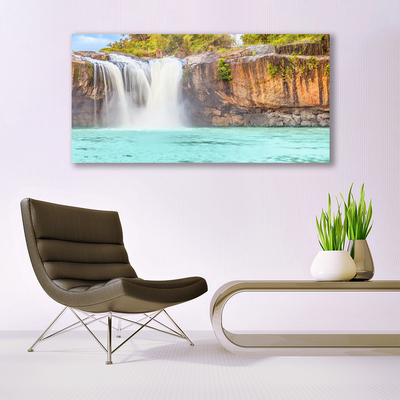 Leinwand-Bilder Wasserfall See Landschaft