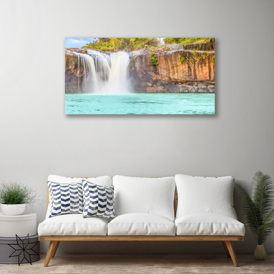 Leinwand-Bilder Wasserfall See Landschaft