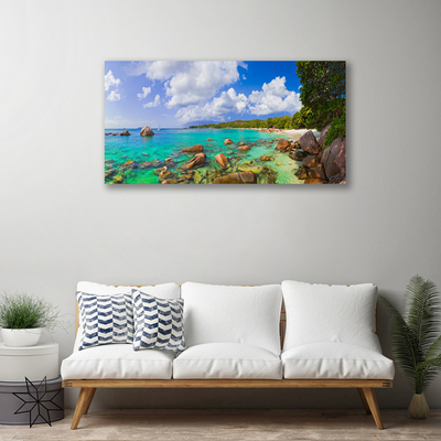 Leinwand-Bilder Meer Steine Bäume Landschaft