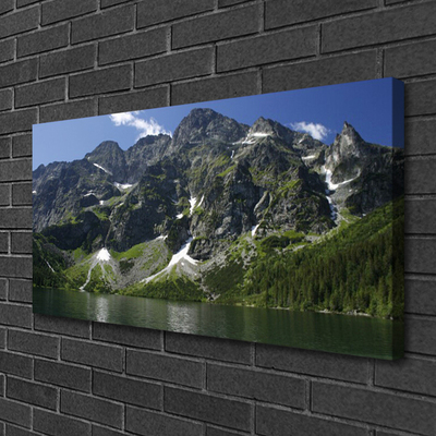 Leinwand-Bilder Gebirge See Wald Landschaft