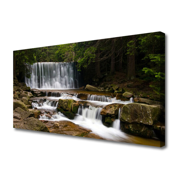 Leinwand-Bilder Wasserfall Wald Natur