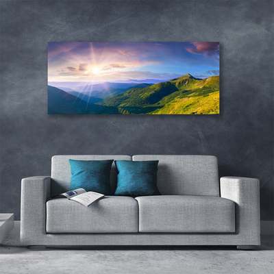 Leinwand-Bilder Gebirge Wiese Sonne Landschaft