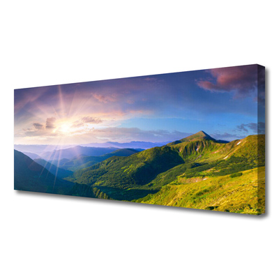 Leinwand-Bilder Gebirge Wiese Sonne Landschaft