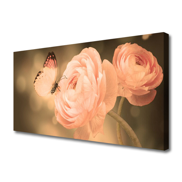 Leinwand-Bilder Schmetterling Rosen Natur