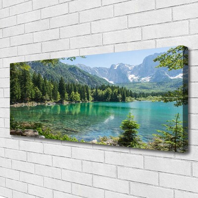 Leinwand-Bilder Gebirge See Wald Natur