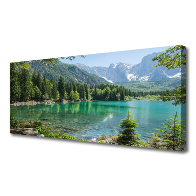 Leinwand-Bilder Gebirge See Wald Natur