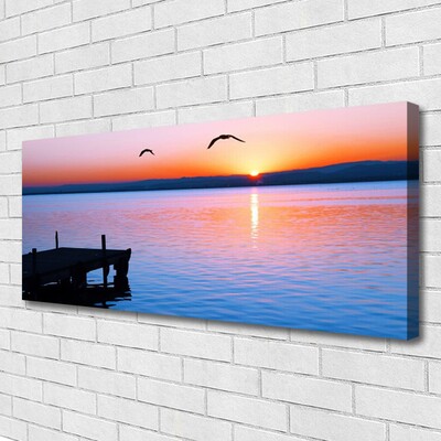Leinwand-Bilder Meer Brücke Sonne Landschaft