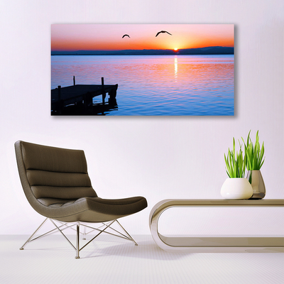 Leinwand-Bilder Meer Brücke Sonne Landschaft