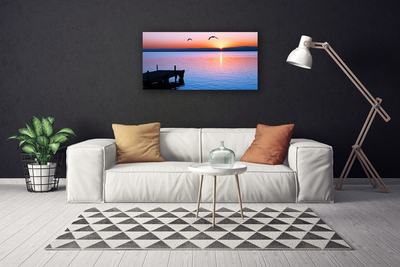Leinwand-Bilder Meer Brücke Sonne Landschaft