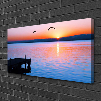 Leinwand-Bilder Meer Brücke Sonne Landschaft