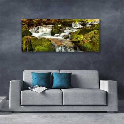 Leinwand-Bilder Wasserfall Felsen Natur