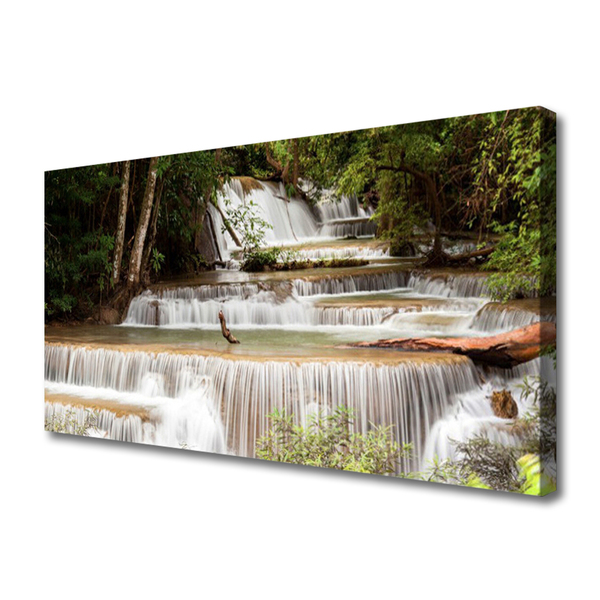 Leinwand-Bilder Wasserfall Wald Natur