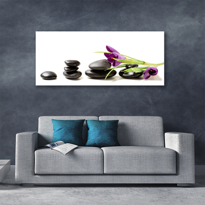 Leinwand-Bilder Blumen Steine Kunst