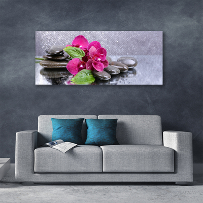 Leinwand-Bilder Blumen Steine Kunst