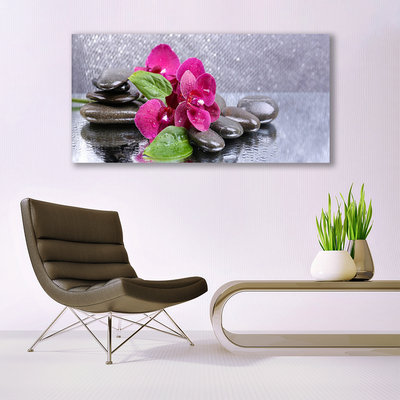 Leinwand-Bilder Blumen Steine Kunst